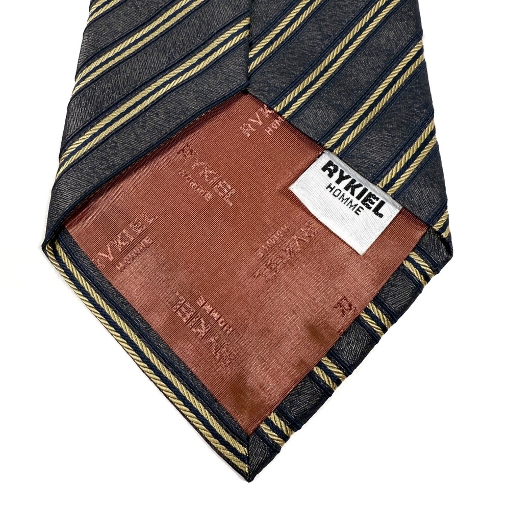 Sonia Rykiel Homme Striped Necktie Men's Formal Silk Blend Tie L: 56"‎ W: 4"